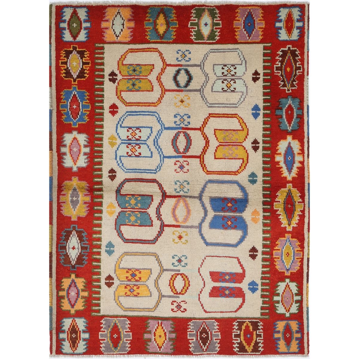 Revival 3x5 Handmade Double Knotted Washable Wool Rug - Colorful