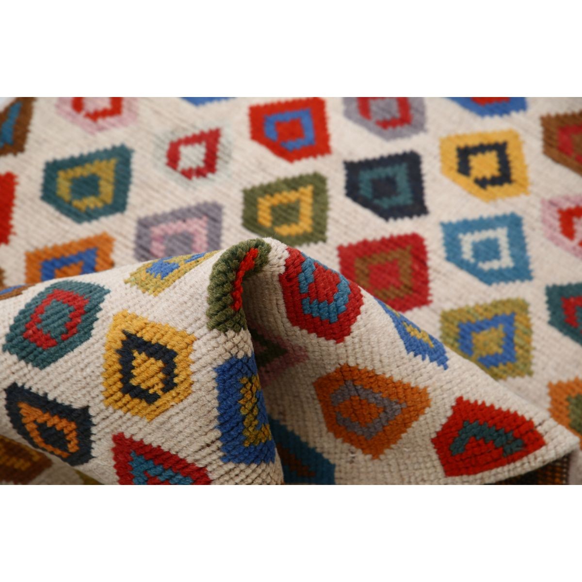 Revival 2x4 Handmade Double Knotted Washable Wool Rug - Colorful