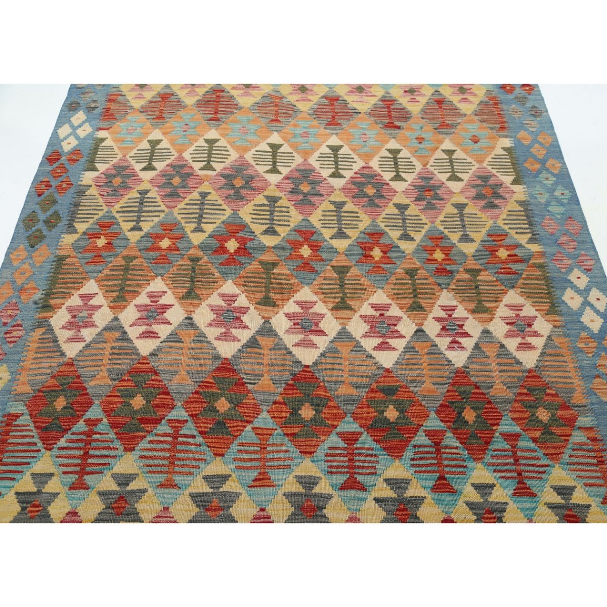 Maimana 5x8 Hand Woven Washable Wool Rug - Colorful