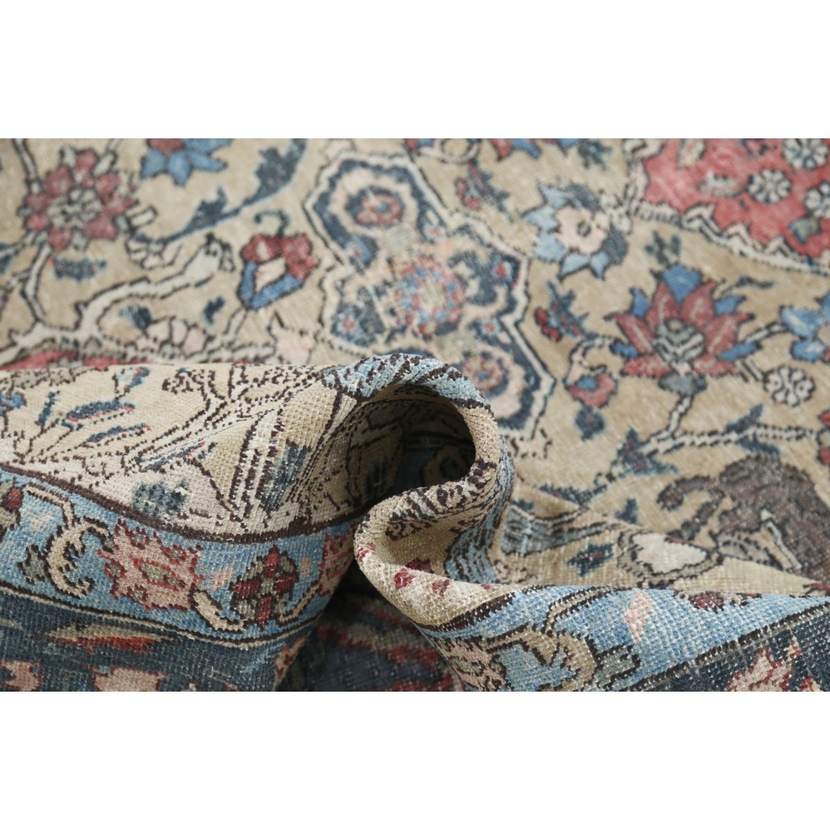 Vintage 8x11 Handmade Double Knotted Washable Wool Rug - Soft Hues
