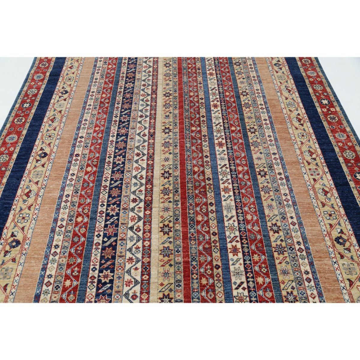 Shaal 7x10 Handmade Double Knotted Washable Wool Rug - Colorful