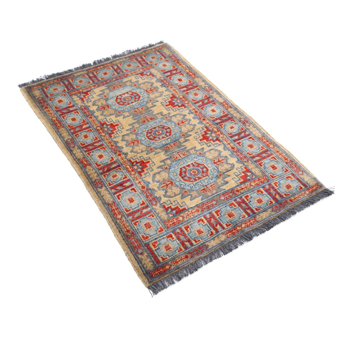 Revival 3x4 Handmade Double Knotted Washable Wool Rug - Colorful