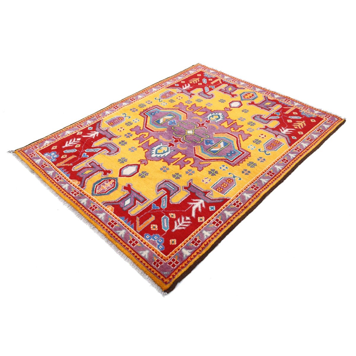 Revival 5x7 Handmade Double Knotted Washable Wool Rug - Colorful