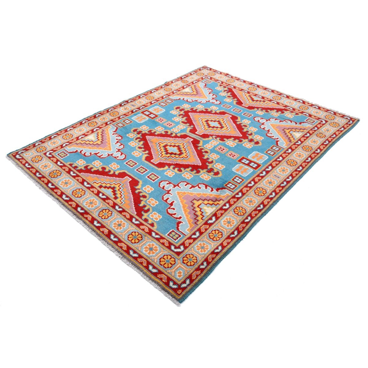 Revival 5x7 Handmade Double Knotted Washable Wool Rug - Colorful