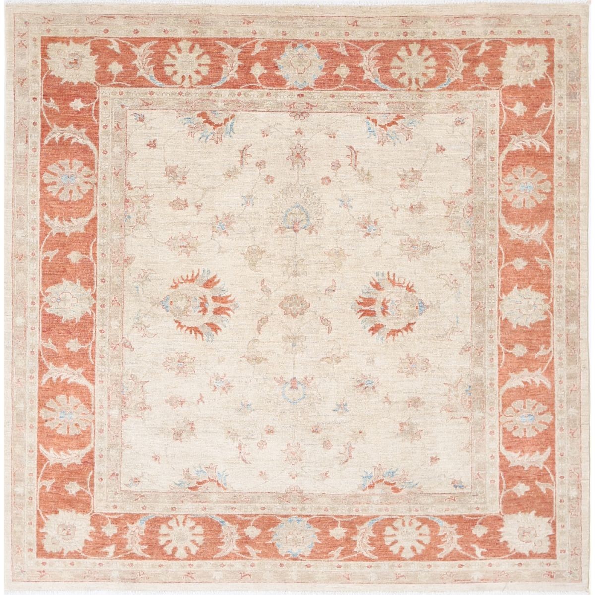 Ziegler 6x6 Handmade Double Knotted Washable Wool Rug - Colorful - Square