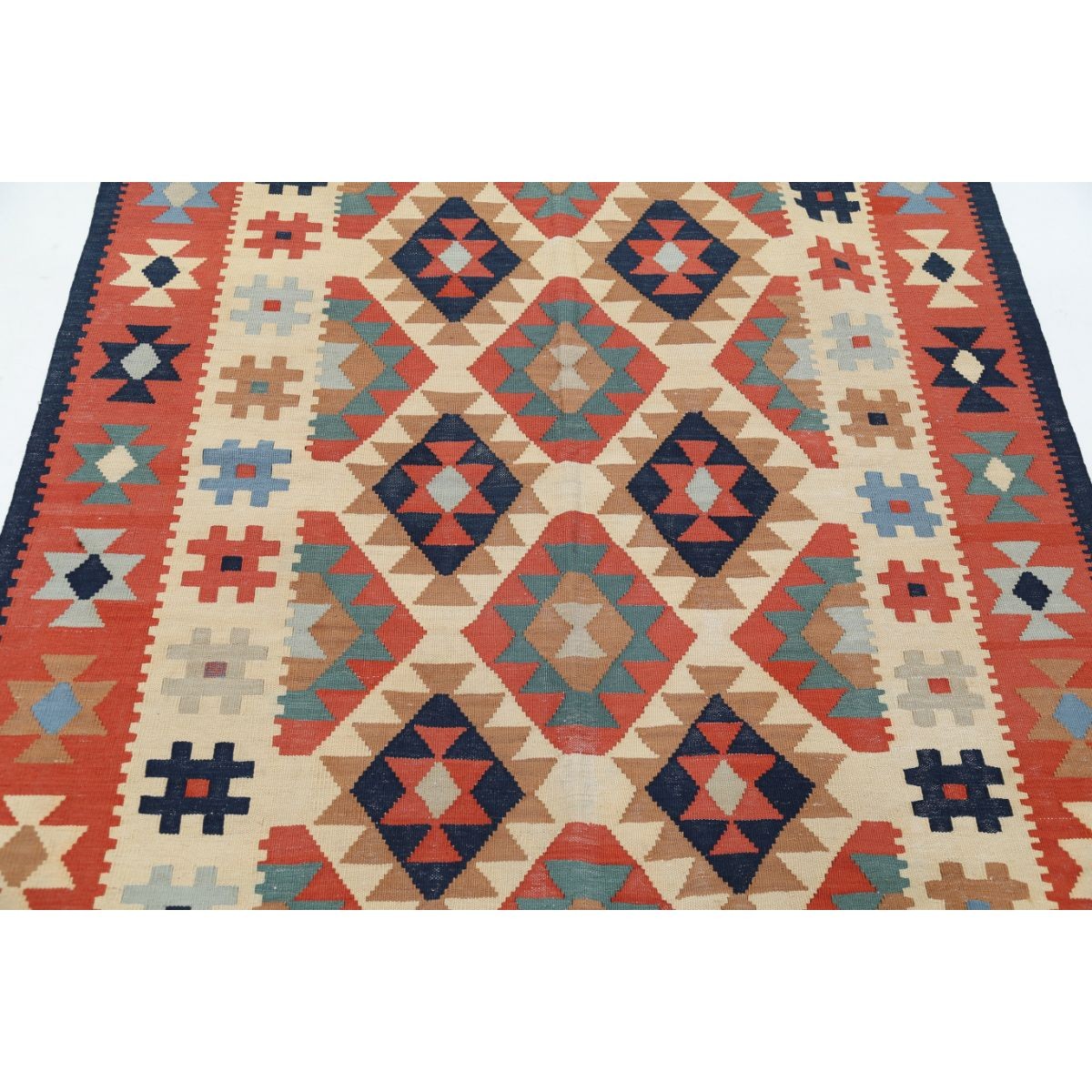 Kafkaas 5x7 Hand Woven Washable Wool Rug - Colorful