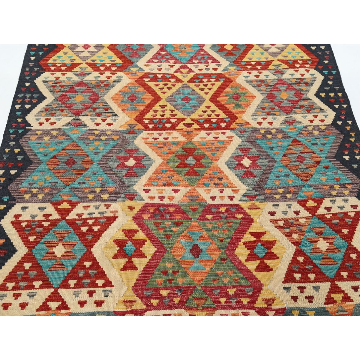 Maimana 5x7 Hand Woven Washable Wool Rug - Colorful