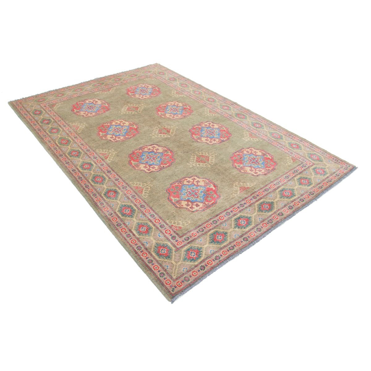 Revival 6x8 Handmade Double Knotted Washable Wool Rug - Colorful