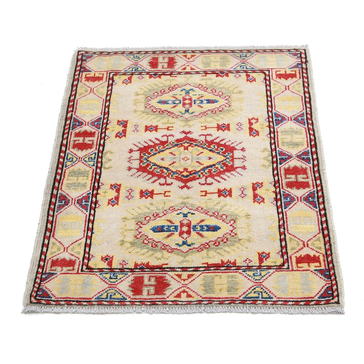 Revival 2x3 Handmade Double Knotted Washable Wool Rug - Colorful
