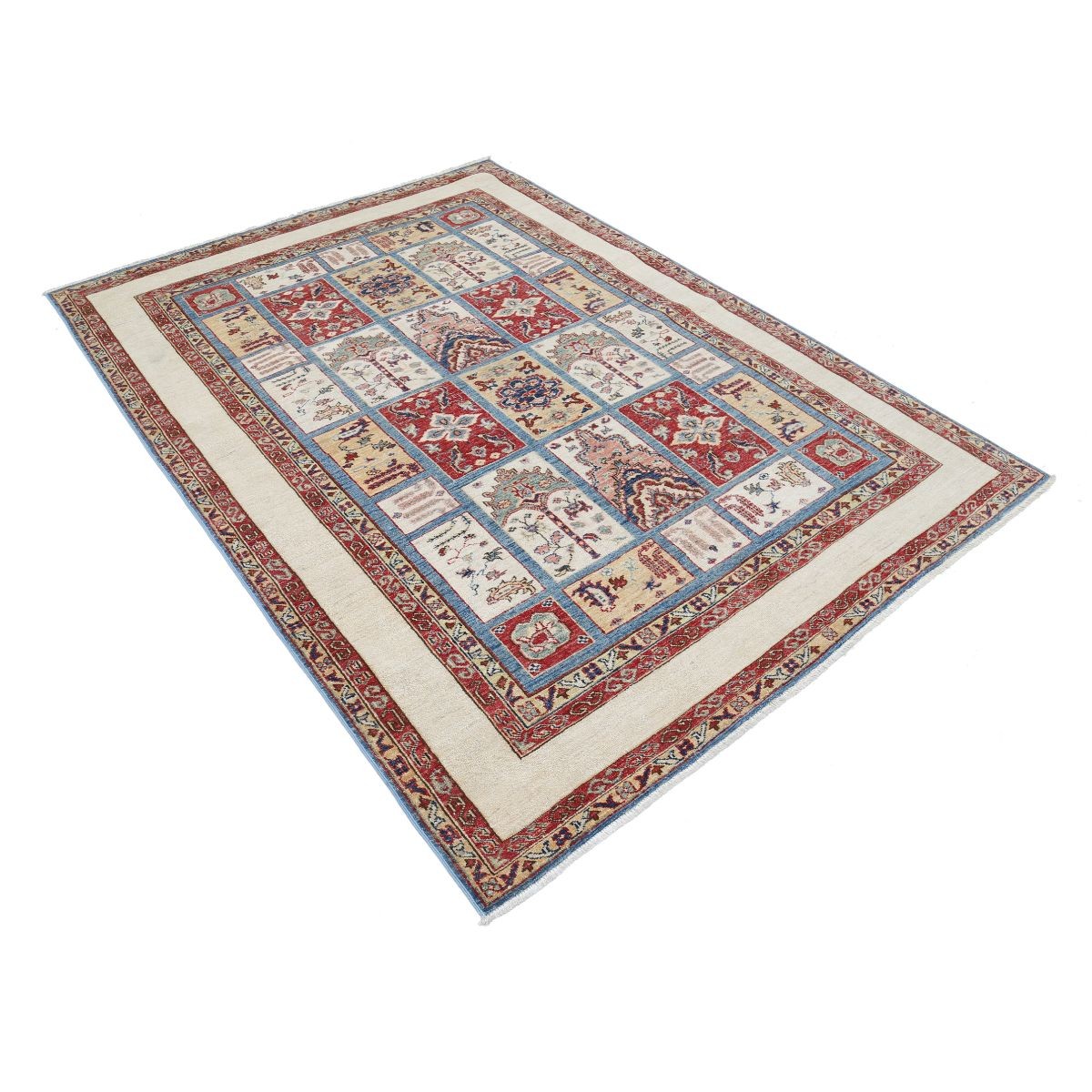 Bakhtiari 6x8 Handmade Double Knotted Washable Wool Rug - Colorful