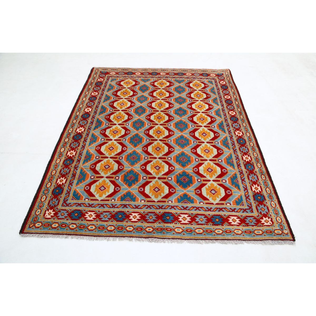Revival 5x7 Handmade Double Knotted Washable Wool Rug - Colorful