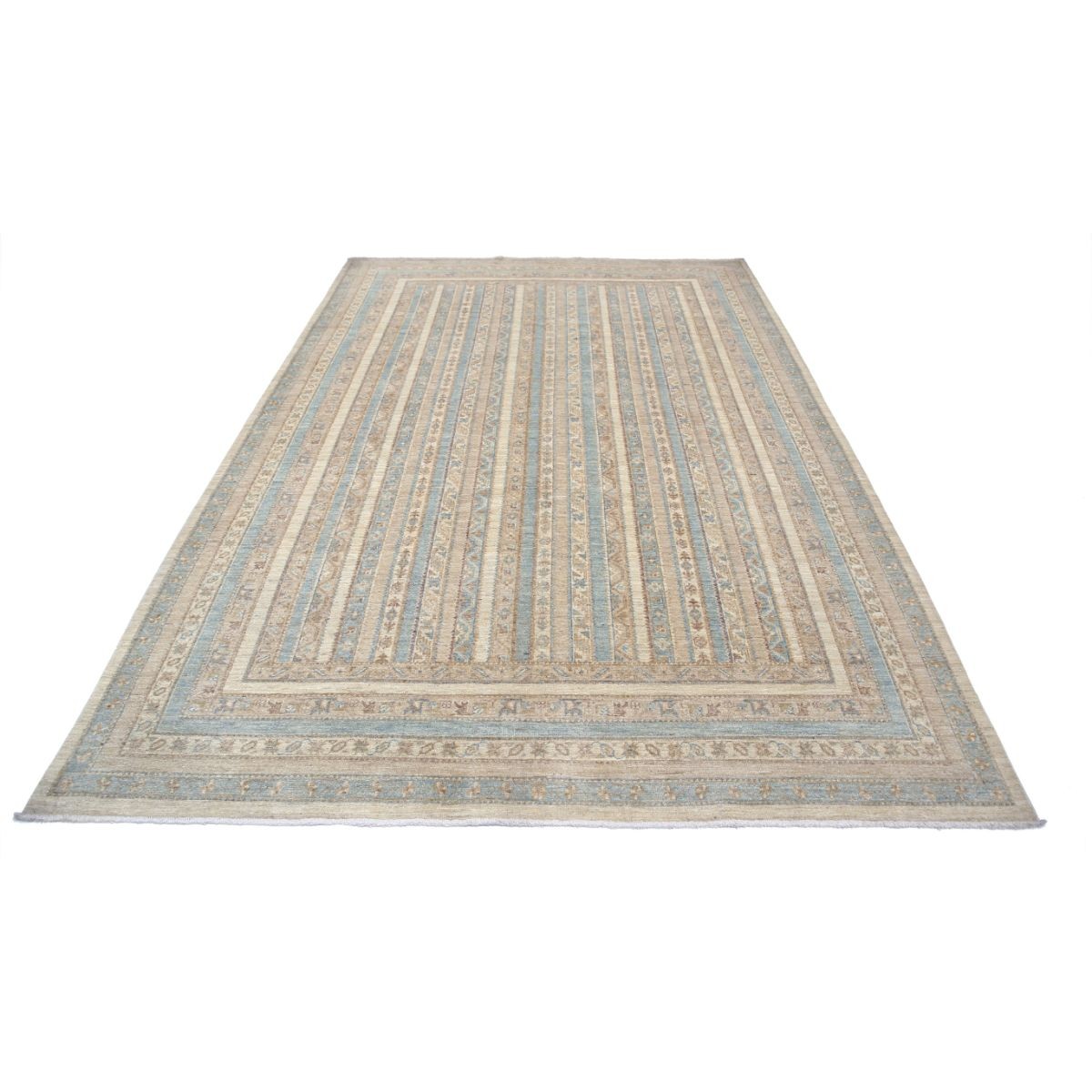 Shaal 7x10 Handmade Double Knotted Washable Wool Rug - Soft Hues