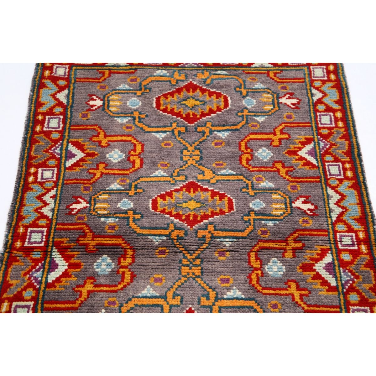 Revival 3x4 Handmade Double Knotted Washable Wool Rug - Colorful