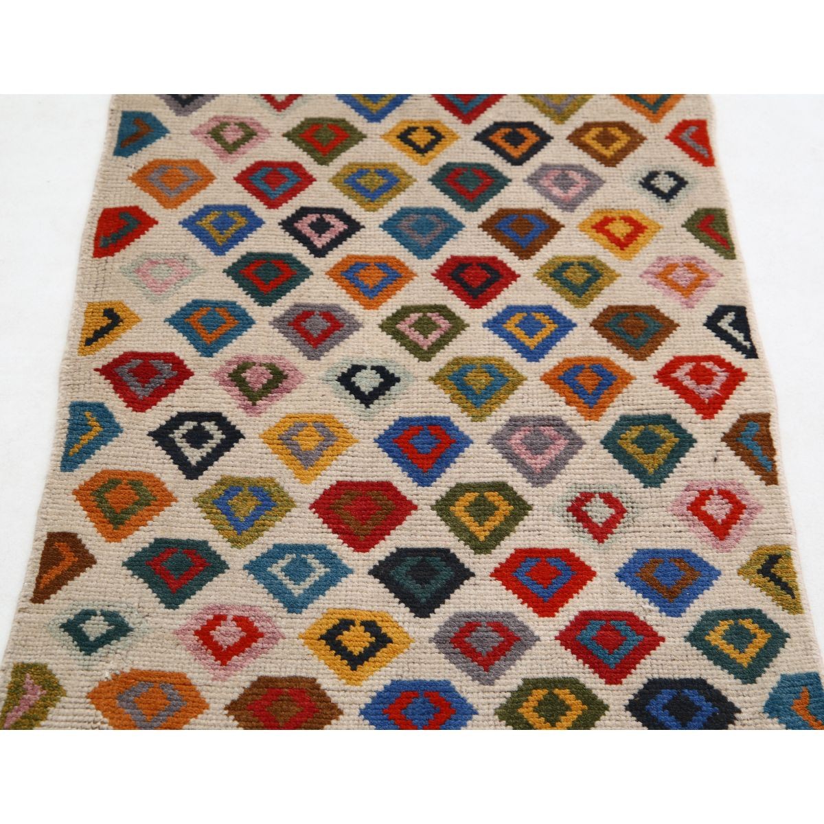 Revival 2x4 Handmade Double Knotted Washable Wool Rug - Colorful