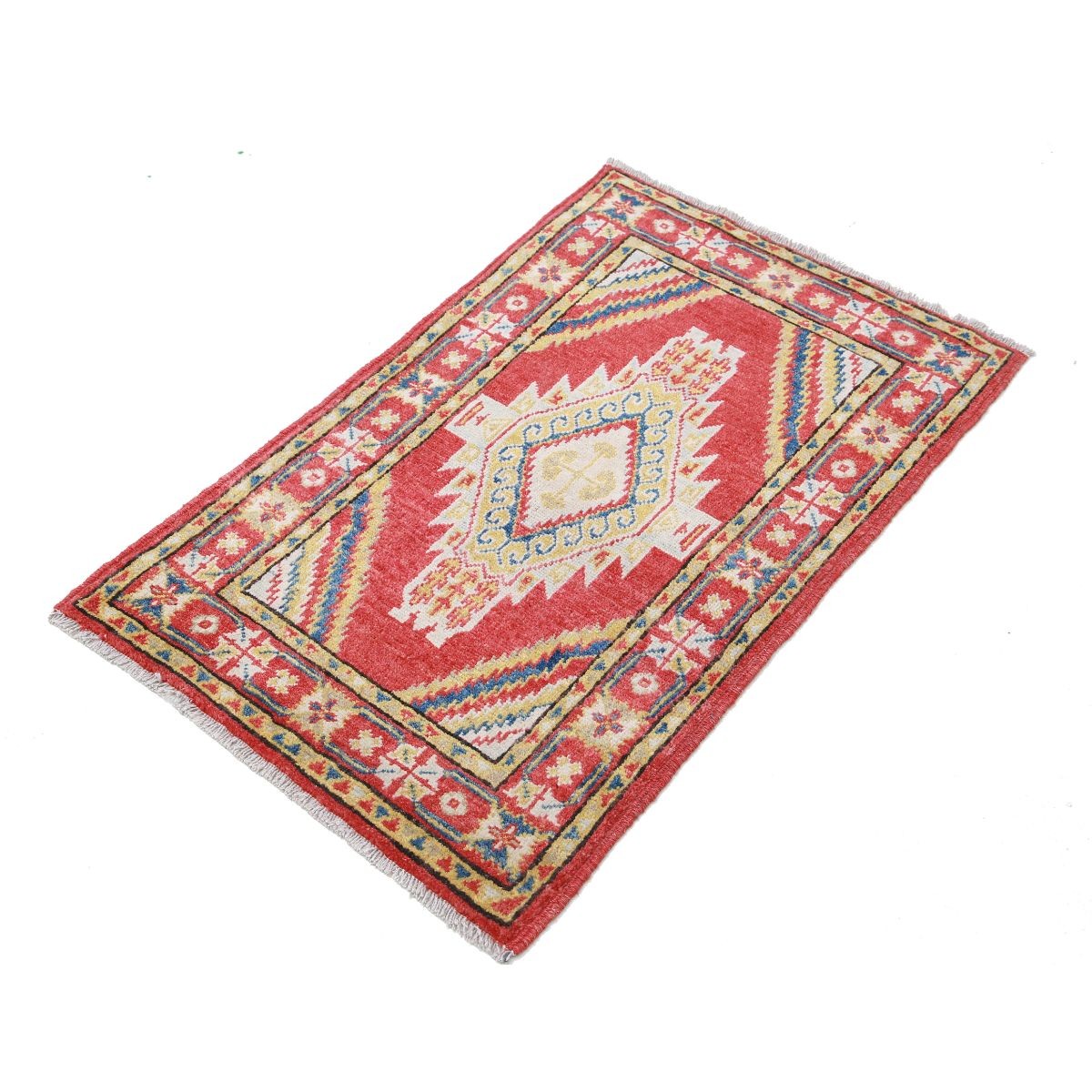Revival 2x3 Handmade Double Knotted Washable Wool Rug - Colorful
