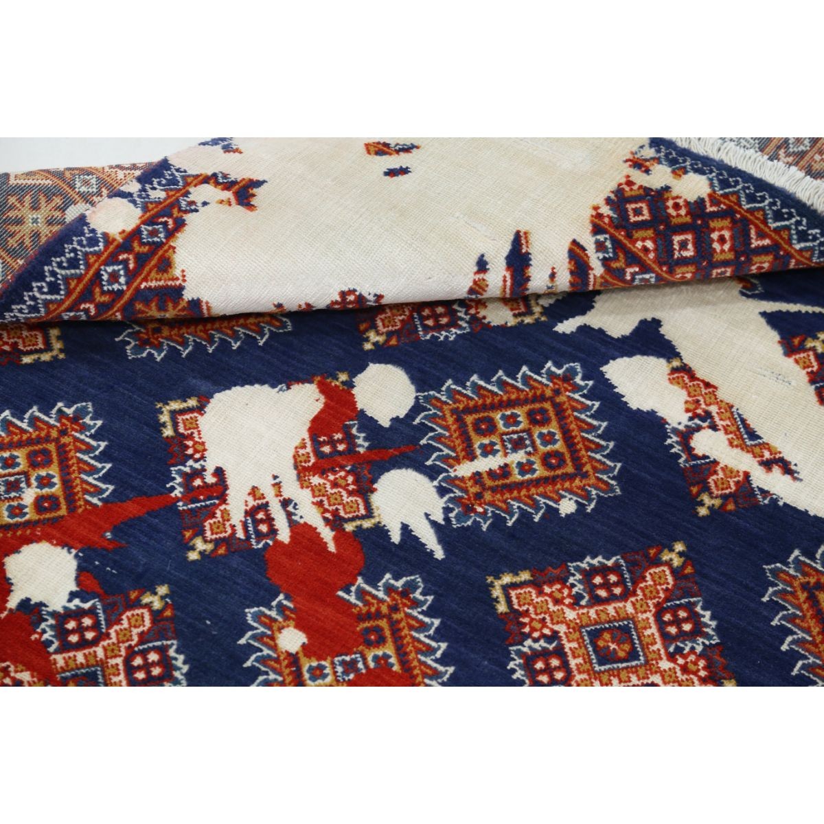 Ajrak 4x6 Powered-Loomed Washable Wool Rug - Colorful
