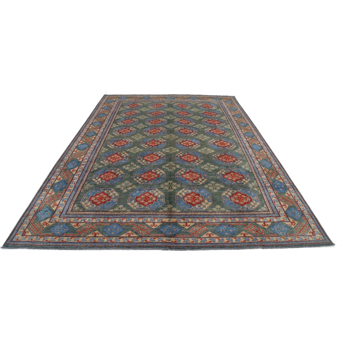 Revival 8x12 Handmade Double Knotted Washable Wool Rug - Colorful
