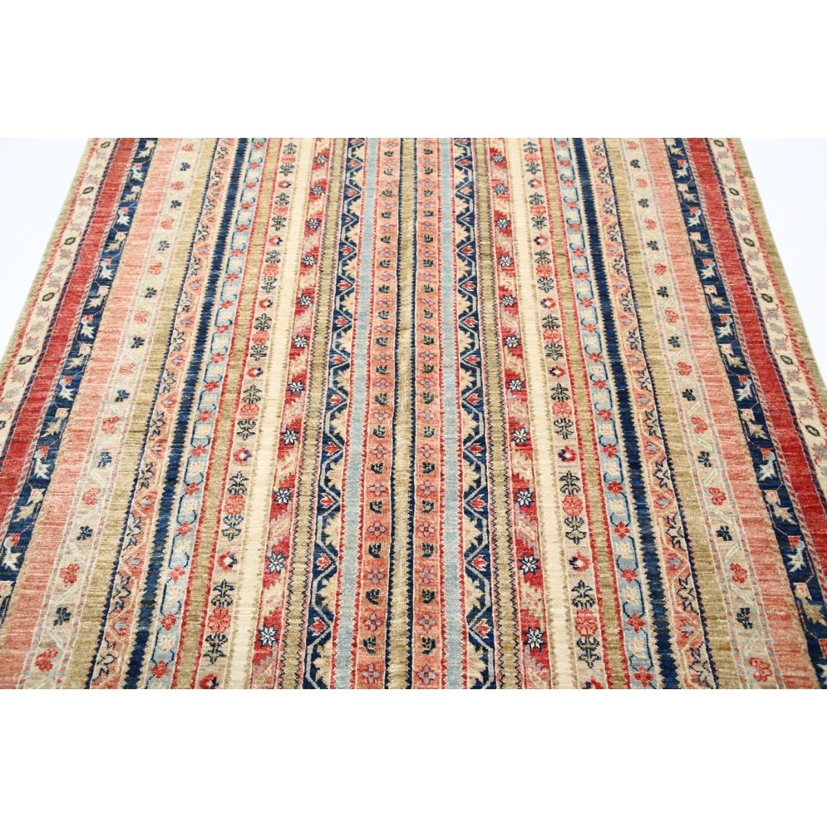 Shaal 5x8 Handmade Double Knotted Washable Wool Rug - Colorful