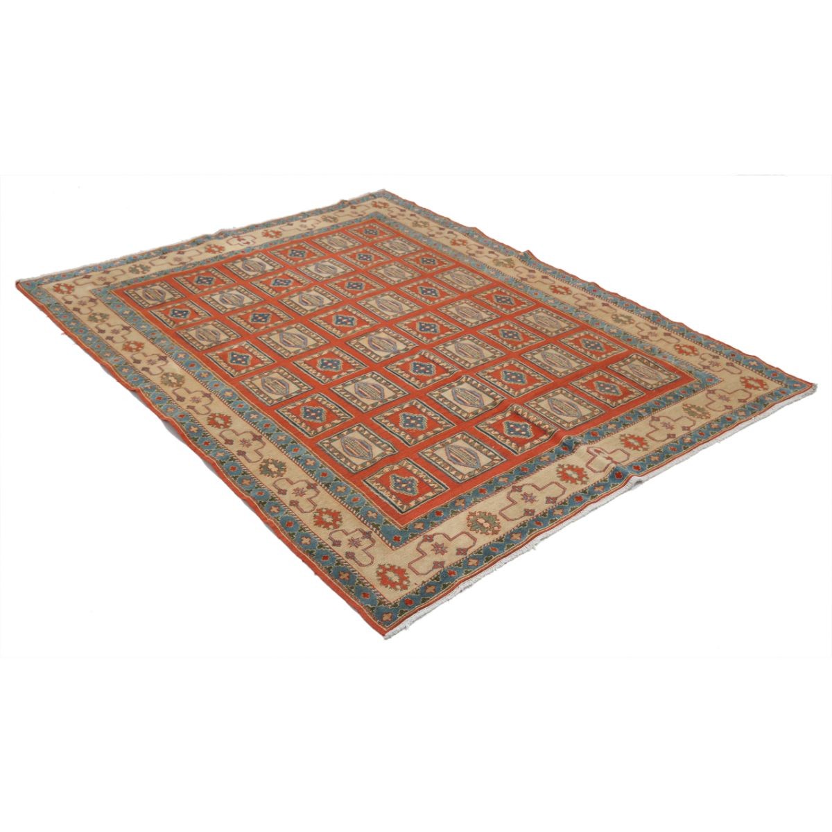 Sumak 6x7 Hand Woven Washable Wool Rug - Colorful