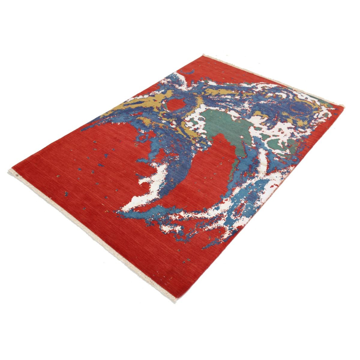 Dhanak 4x6 Machine-Made Washable Wool Rug - Colorful