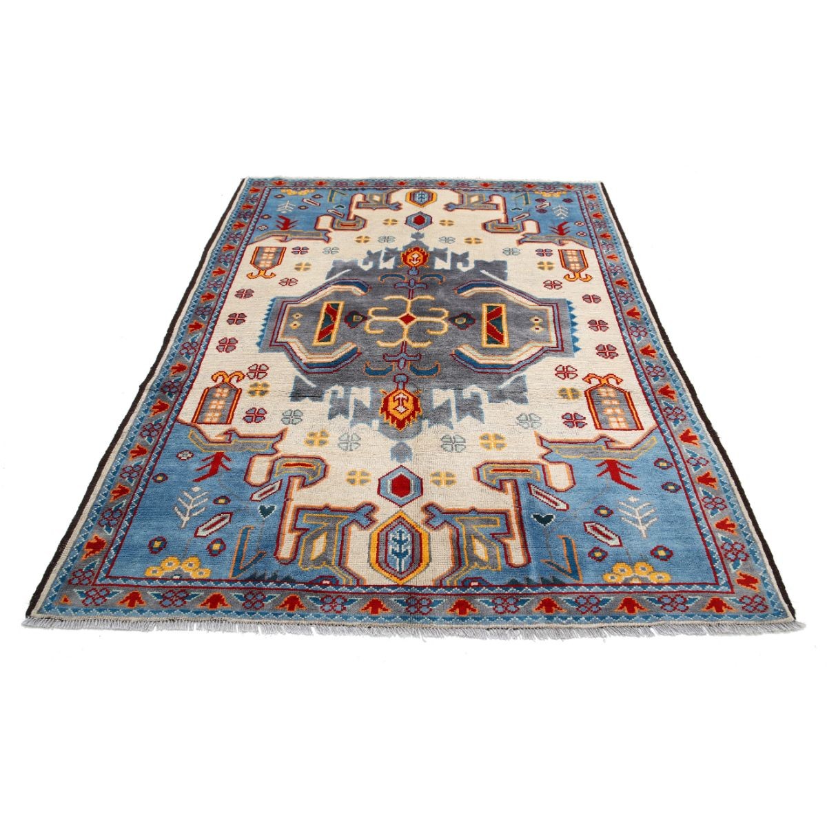 Revival 6x8 Handmade Double Knotted Washable Wool Rug - Colorful