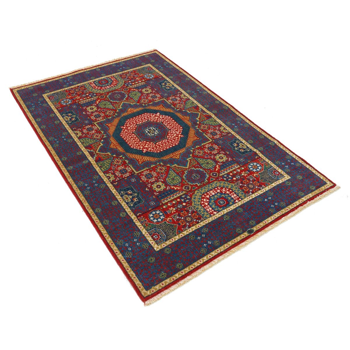 Gulshan-3'10" 4x6 Machine-Made Washable Wool Rug - Colorful