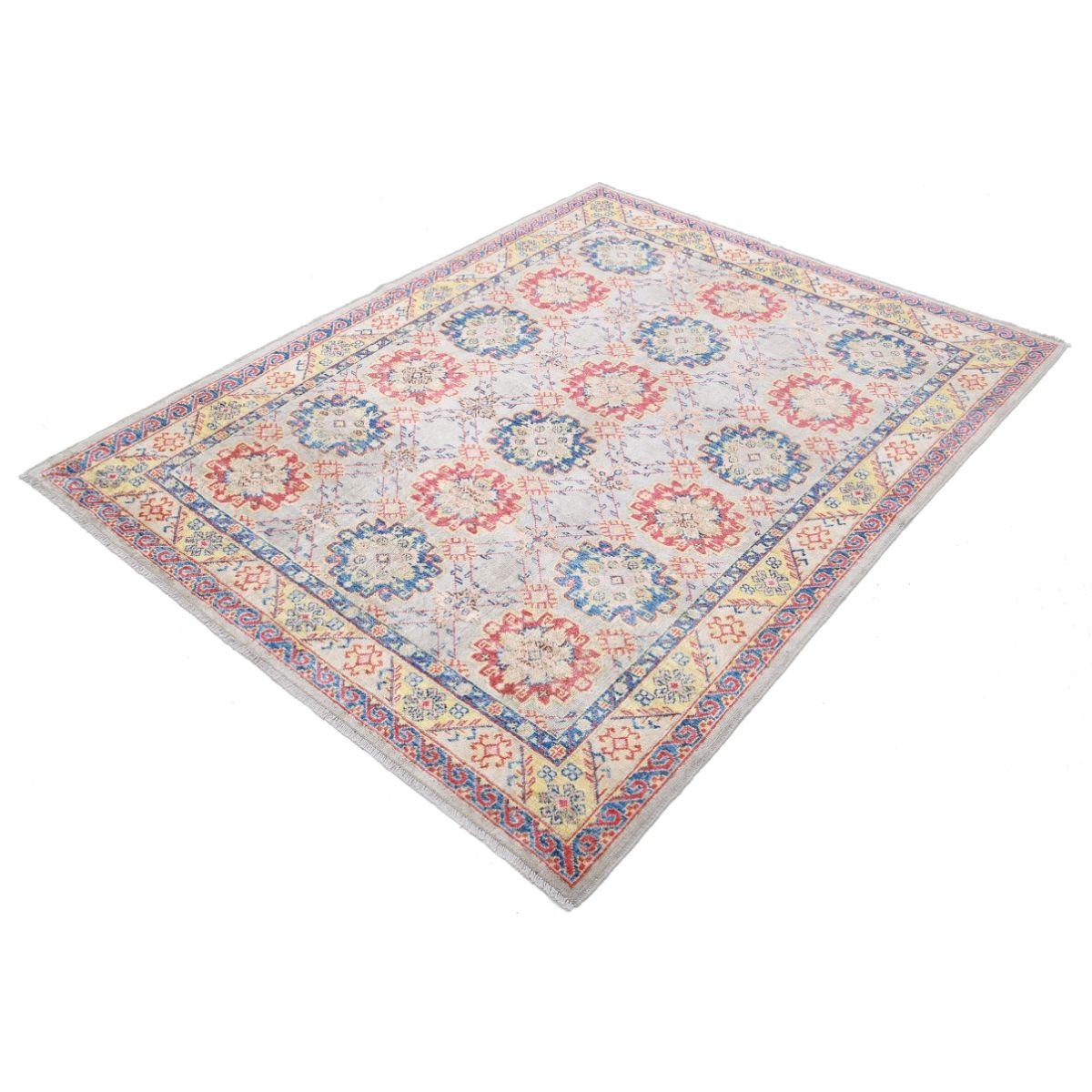 Revival 5x7 Handmade Double Knotted Washable Wool Rug - Colorful