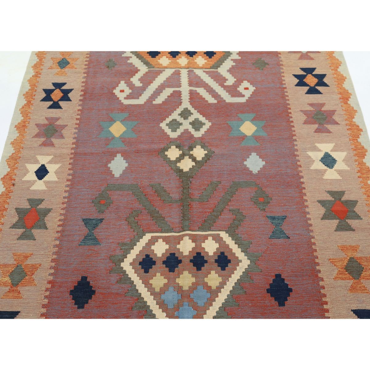 Kafkaas 4x7 Hand Woven Washable Wool Rug - Colorful