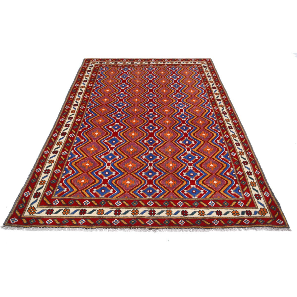Revival 6x8 Handmade Double Knotted Washable Wool Rug - Colorful