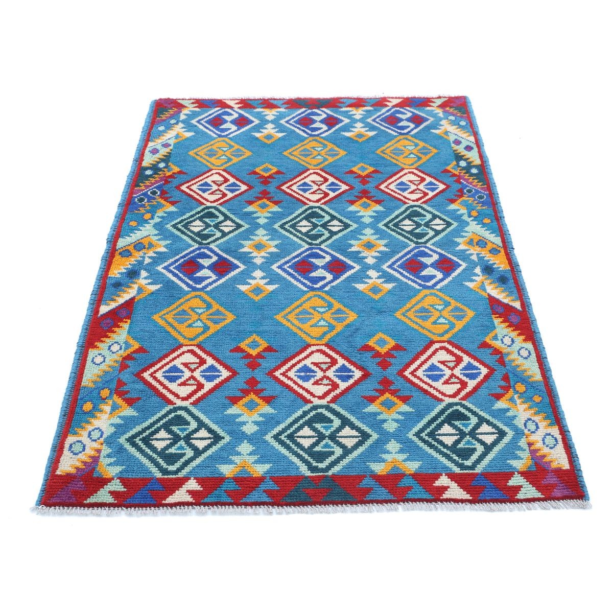 Revival 3x5 Handmade Double Knotted Washable Wool Rug - Colorful