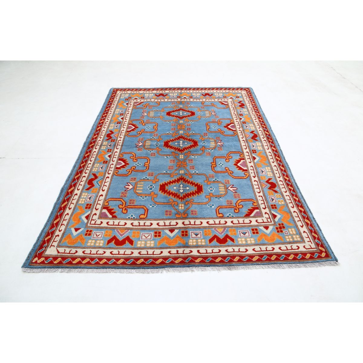 Revival 6x8 Handmade Double Knotted Washable Wool Rug - Colorful
