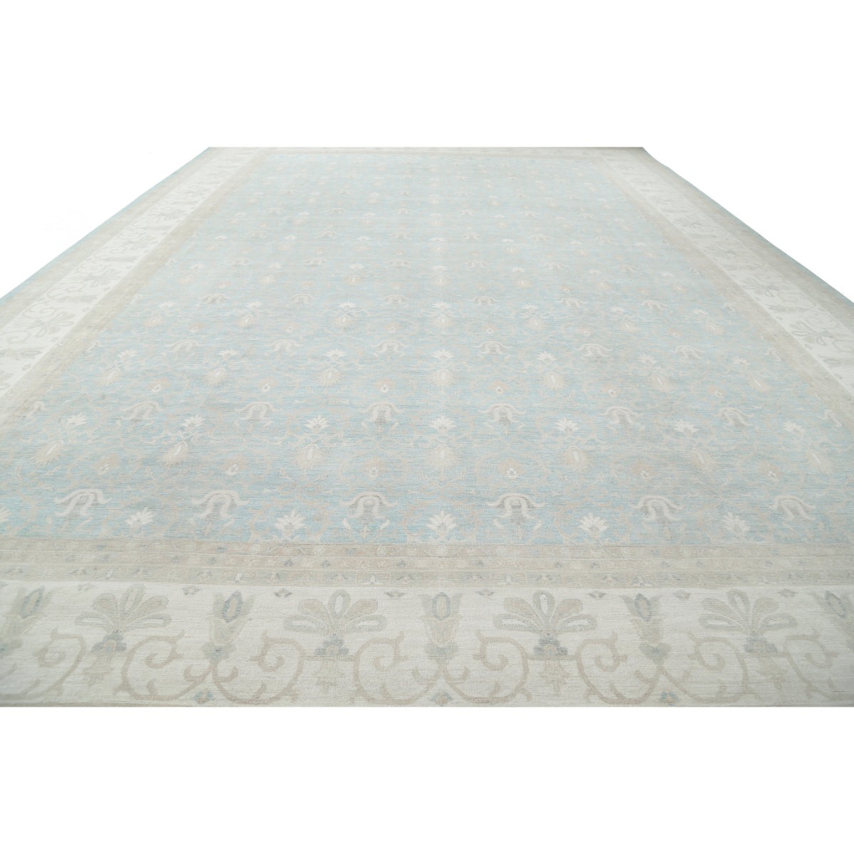 Serenity 16x22 Handmade Double Knotted Washable Wool Rug - Soft Hues
