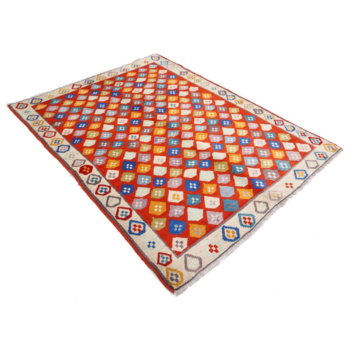Revival 5x6 Handmade Double Knotted Washable Wool Rug - Colorful
