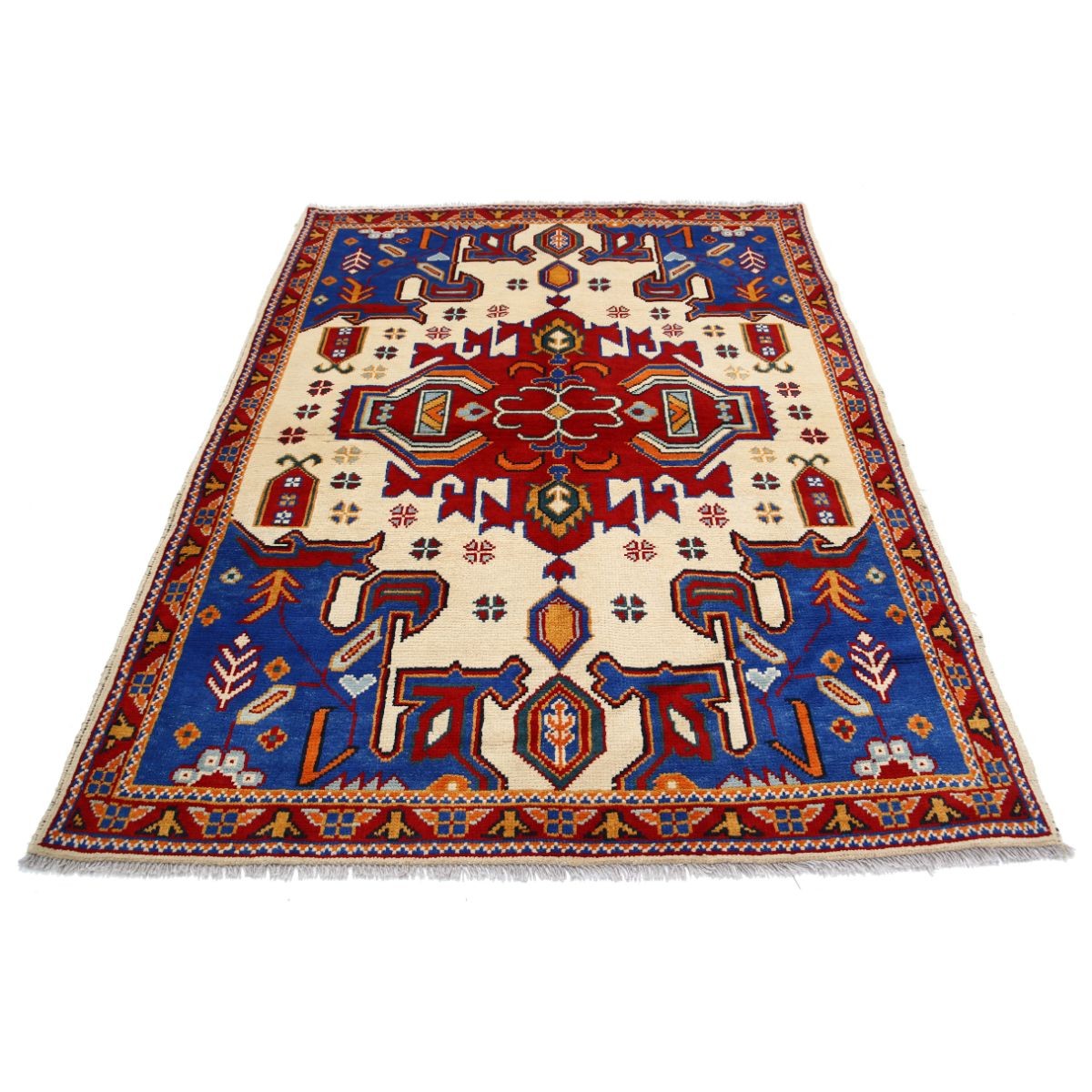 Revival 5x7 Handmade Double Knotted Washable Wool Rug - Colorful