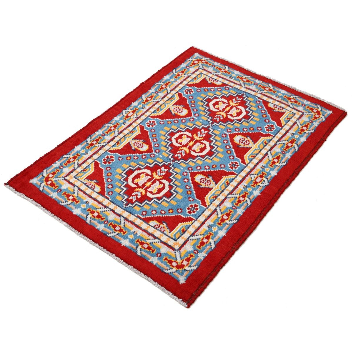 Revival 3x4 Handmade Double Knotted Washable Wool Rug - Colorful