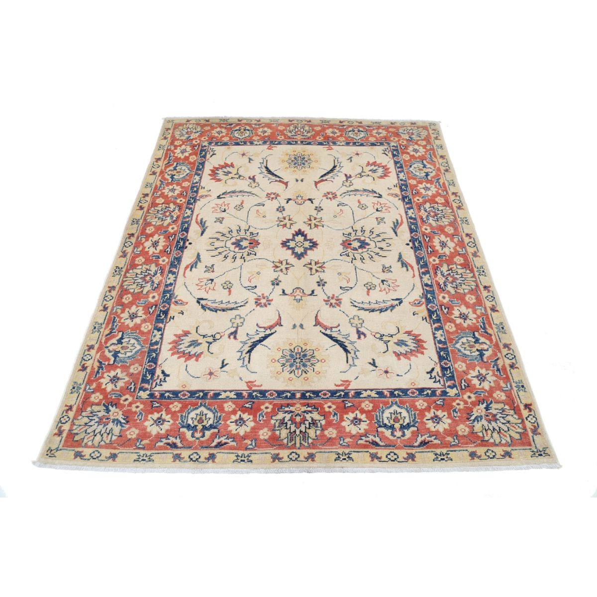 Kazak 5x6 Handmade Double Knotted Washable Wool Rug - Colorful