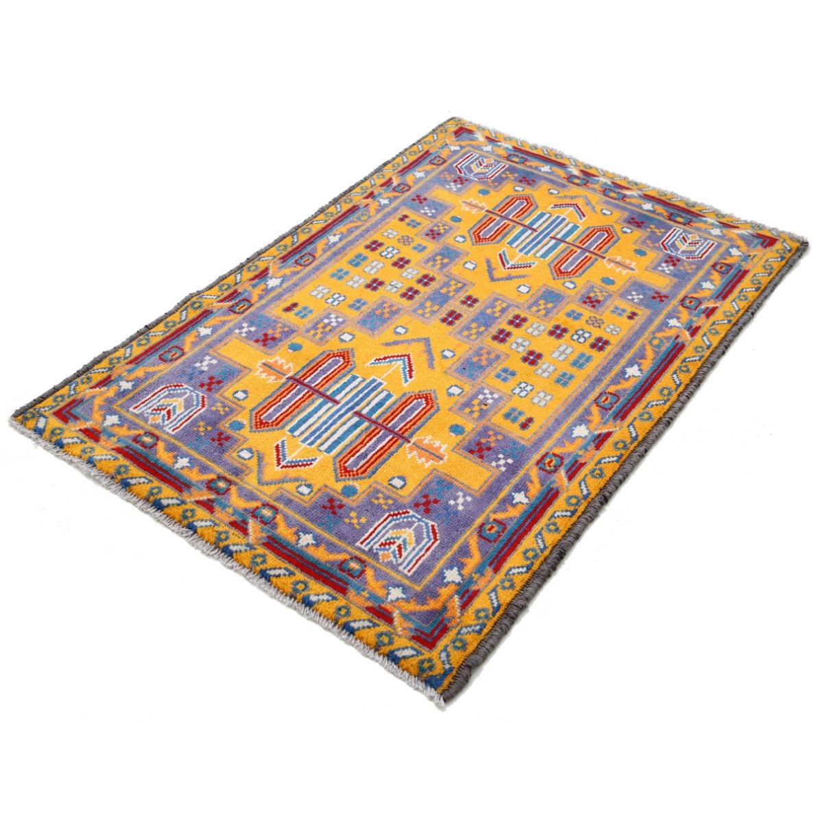 Revival 3x5 Handmade Double Knotted Washable Wool Rug - Colorful