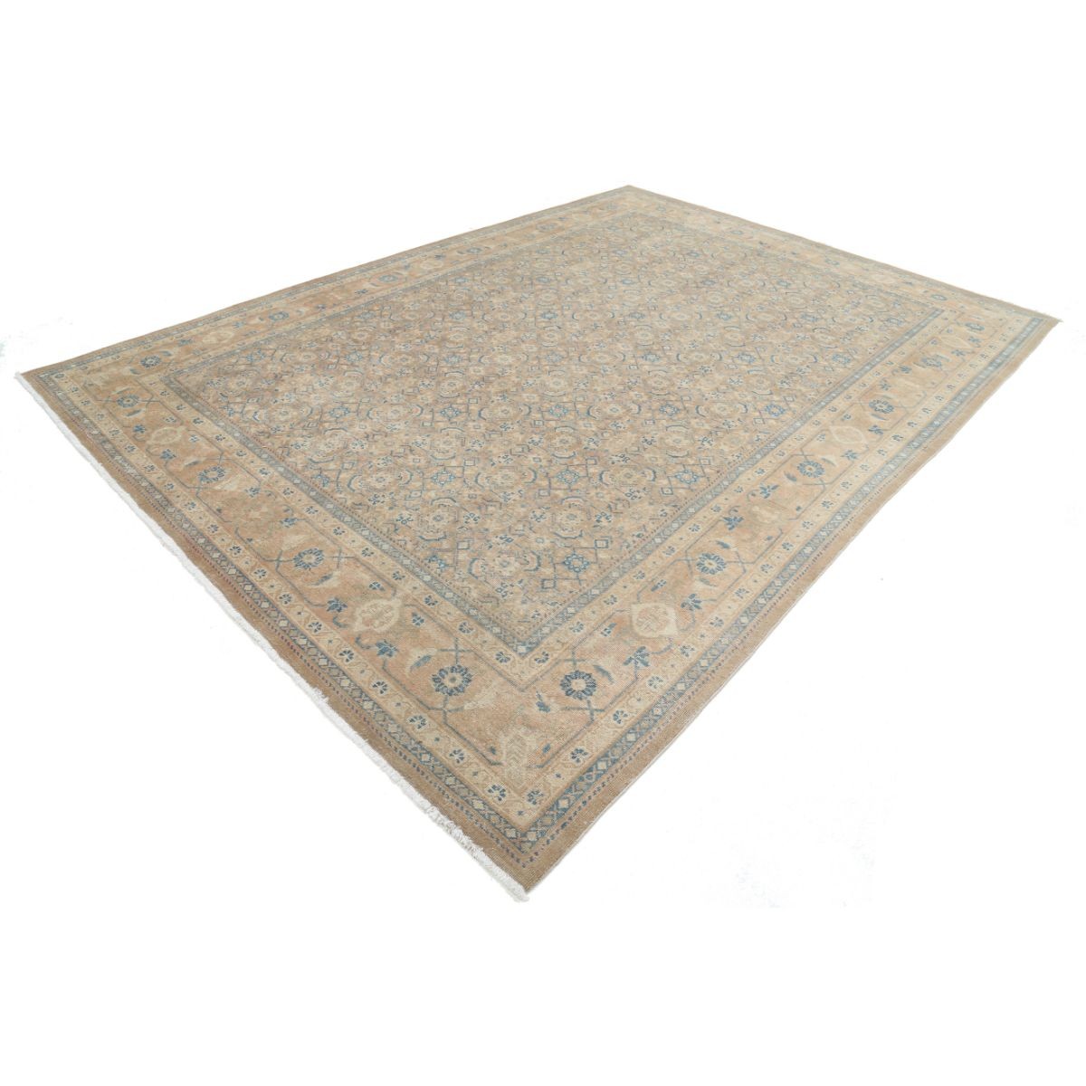 Vintage 9x12 Handmade Double Knotted Washable Wool Rug - Soft Hues