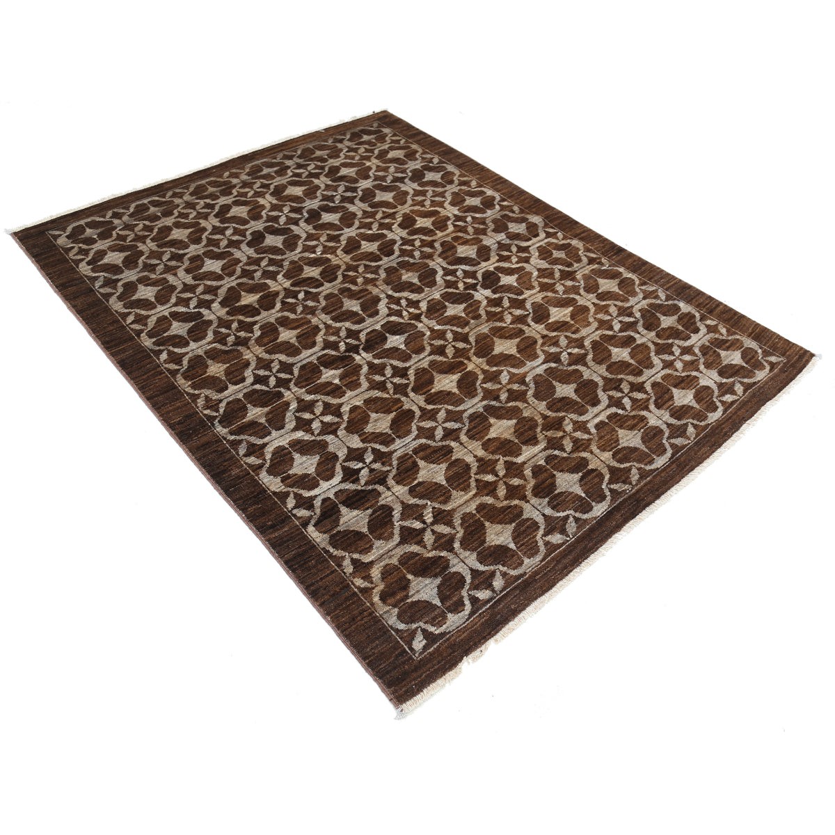 Modcar 5x6 Handmade Double Knotted Washable Wool Rug - Colorful