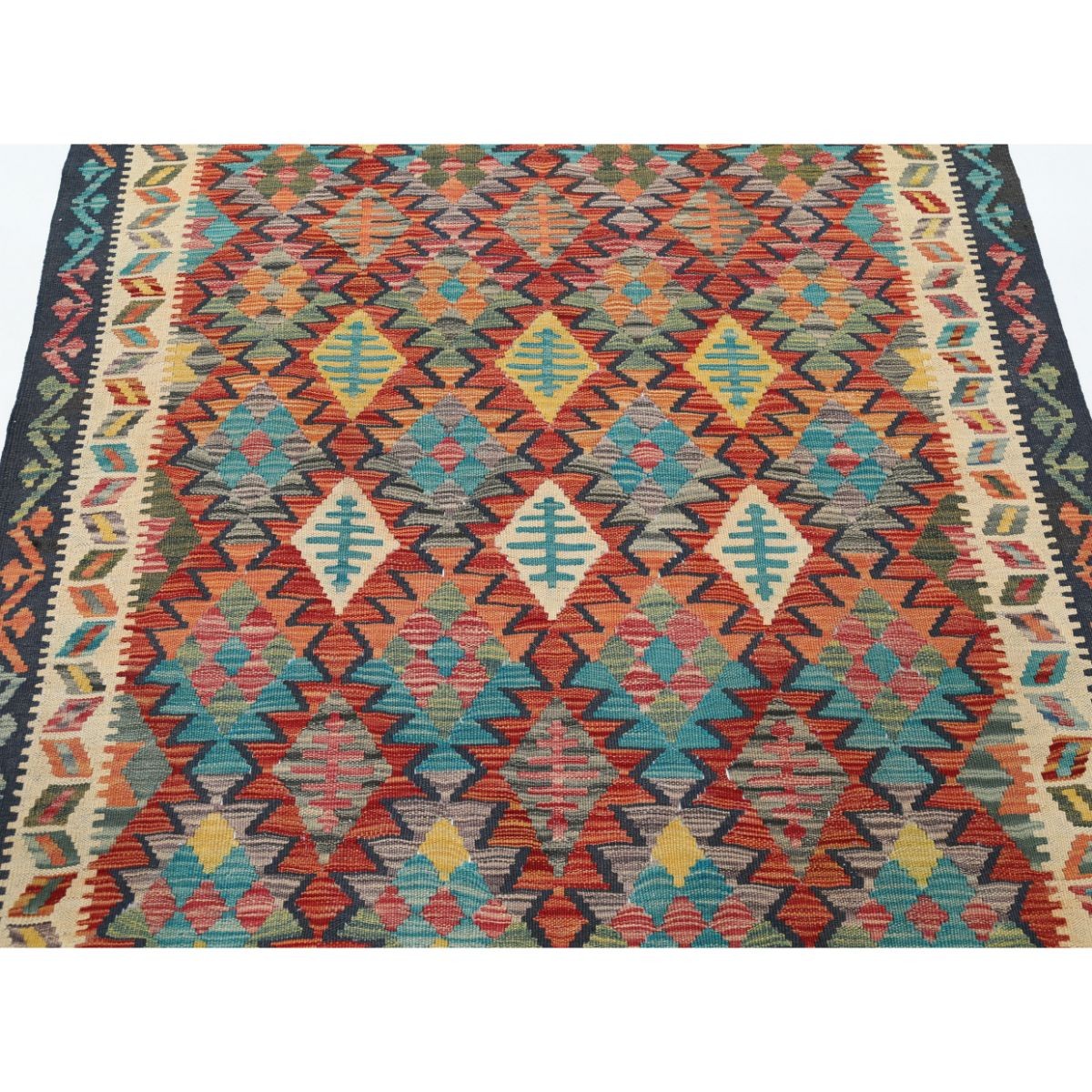 Maimana 5x6 Hand Woven Washable Wool Rug - Colorful