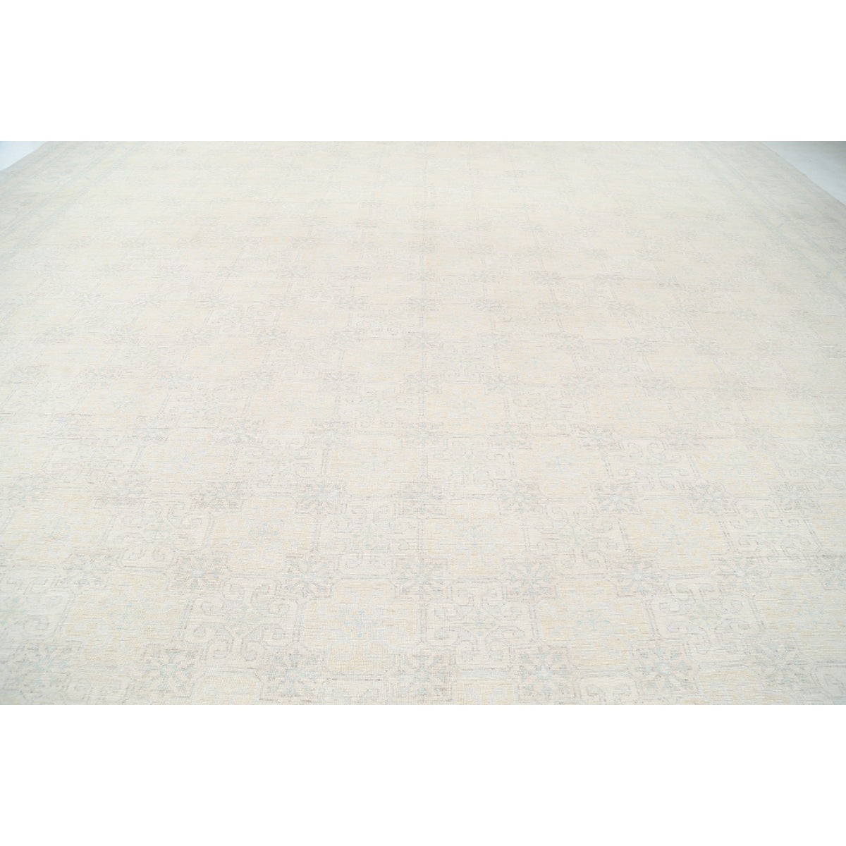 Khotan 18x23 Handmade Double Knotted Washable Wool Rug - Soft Hues