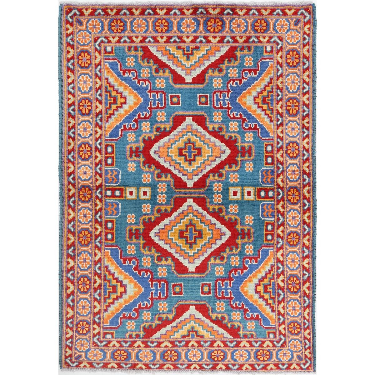 Revival 3x5 Handmade Double Knotted Washable Wool Rug - Colorful