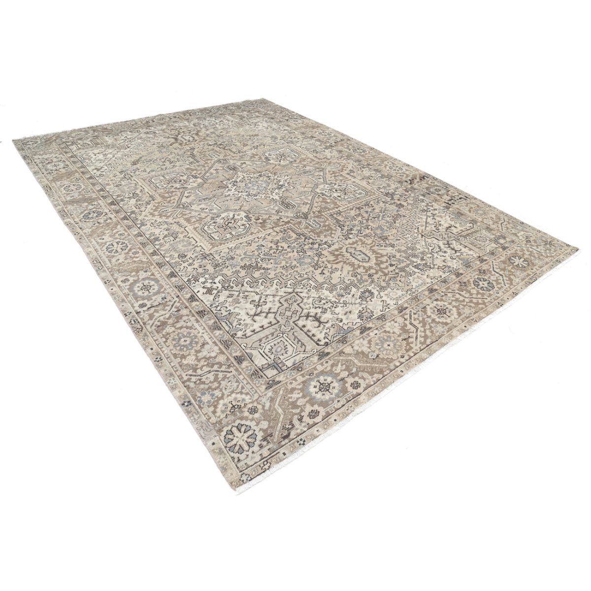 Vintage 8x12 Handmade Double Knotted Washable Wool Rug - Soft Hues