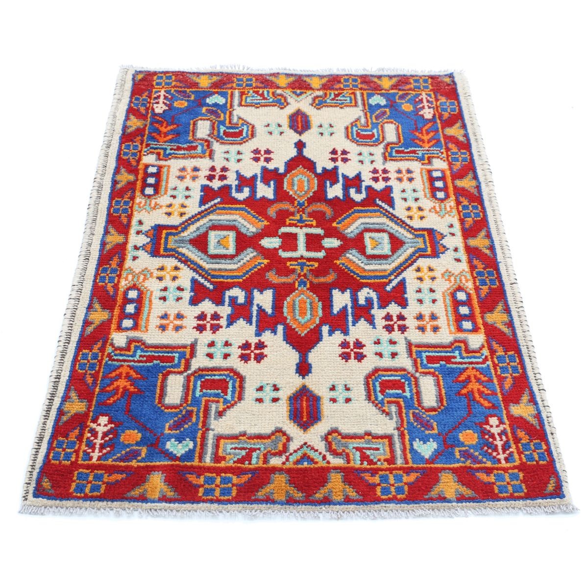 Revival 3x4 Handmade Double Knotted Washable Wool Rug - Colorful