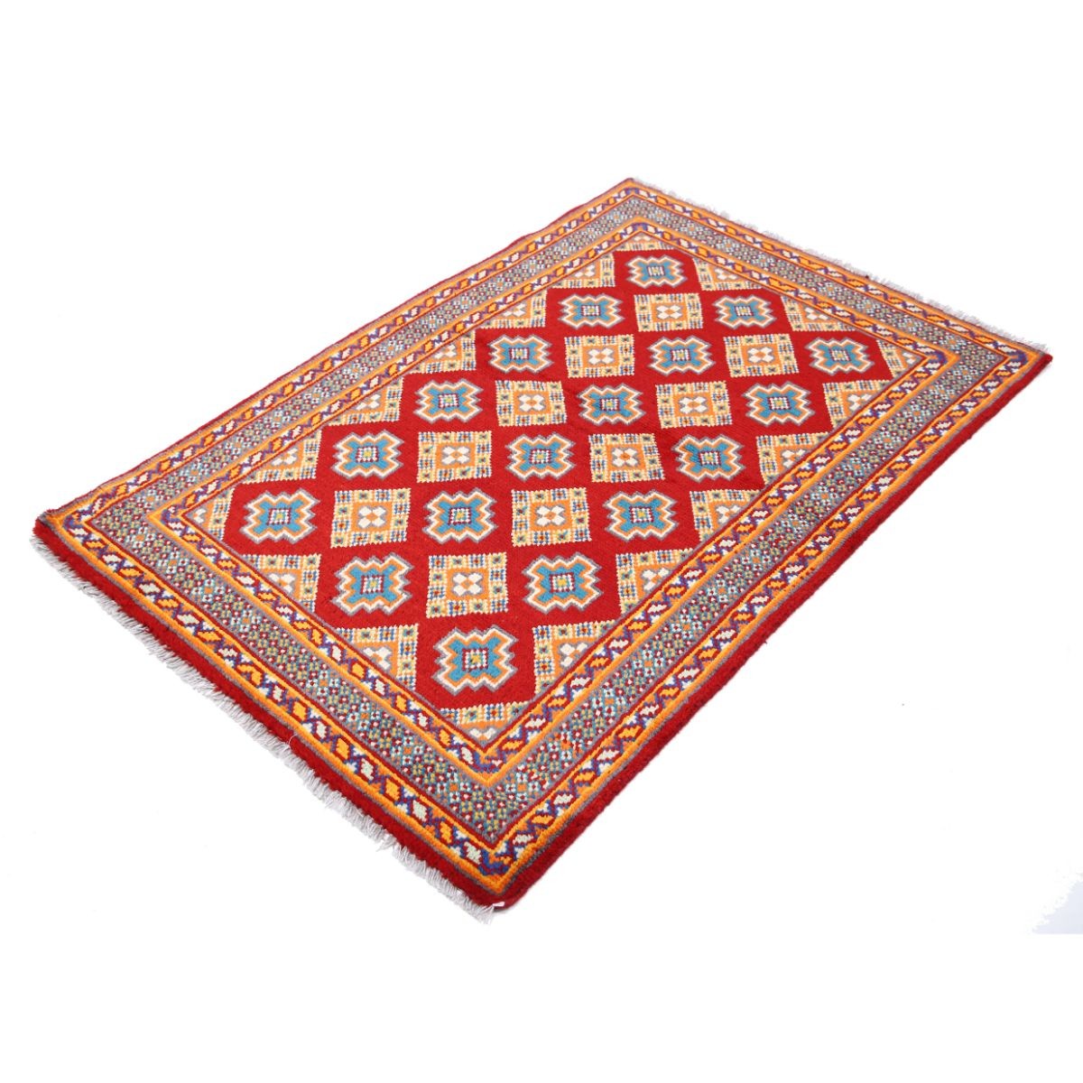 Revival 3x5 Handmade Double Knotted Washable Wool Rug - Colorful