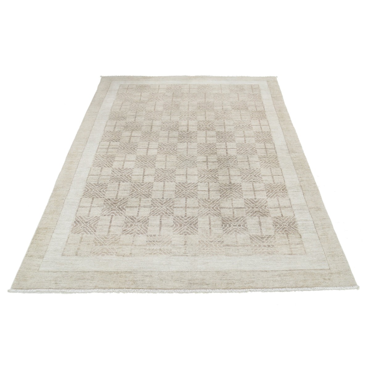 Modcar 5x6 Handmade Double Knotted Washable Wool Rug - Colorful