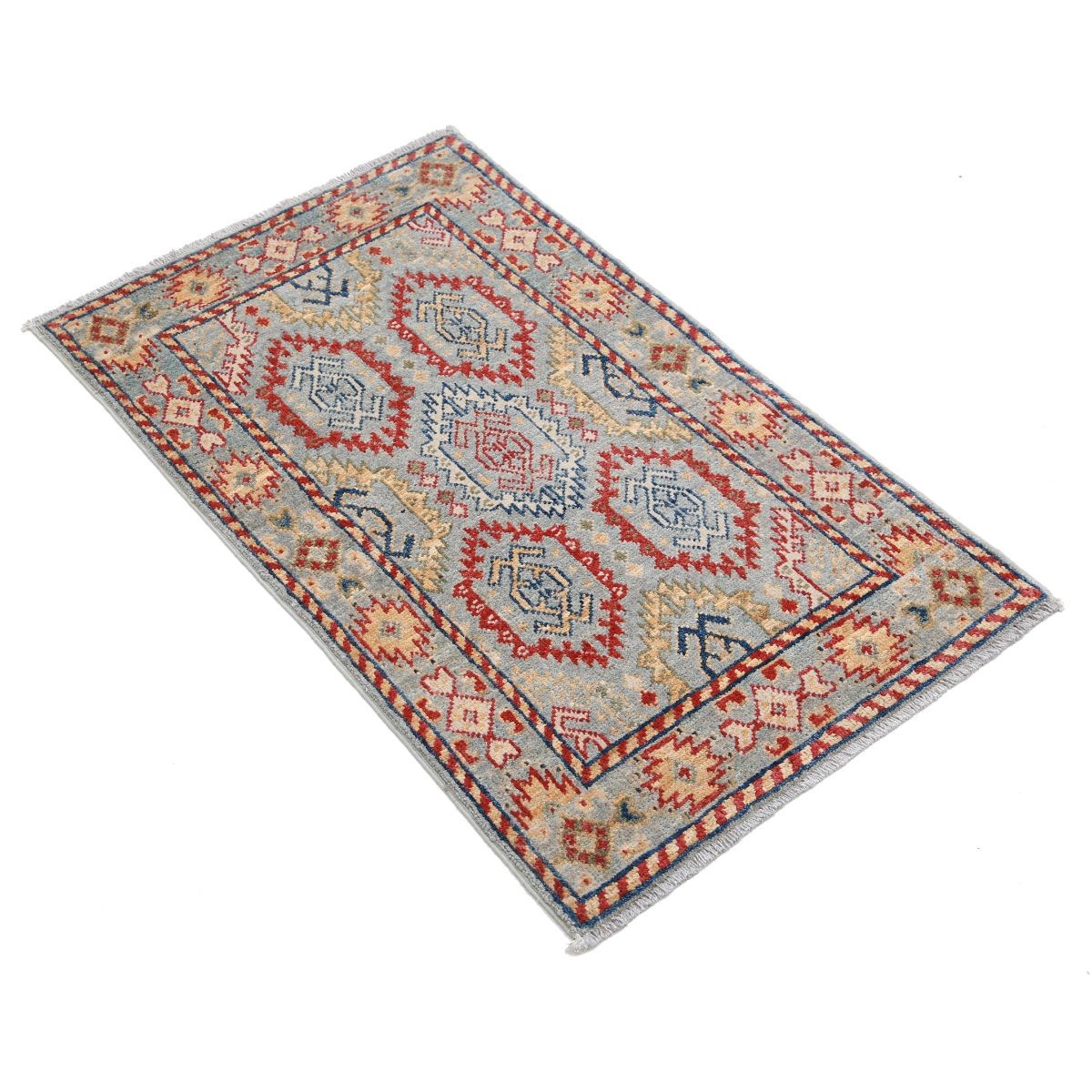 Revival 2x3 Handmade Double Knotted Washable Wool Rug - Colorful