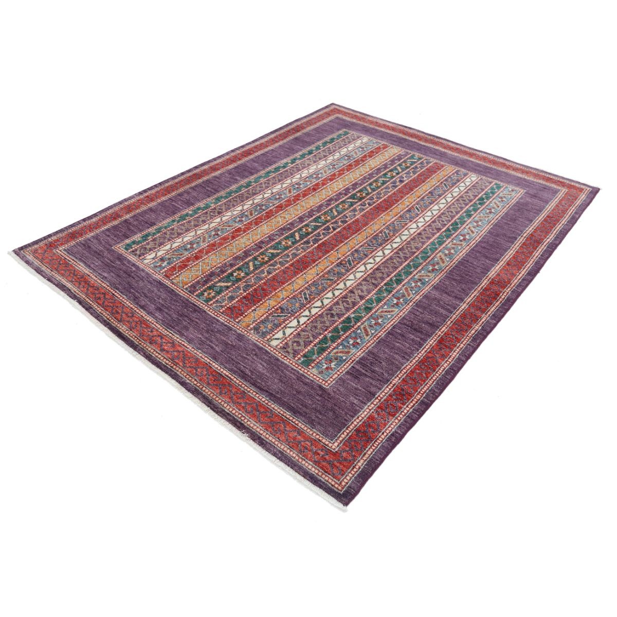 Shaal 6x8 Handmade Double Knotted Washable Wool Rug - Colorful