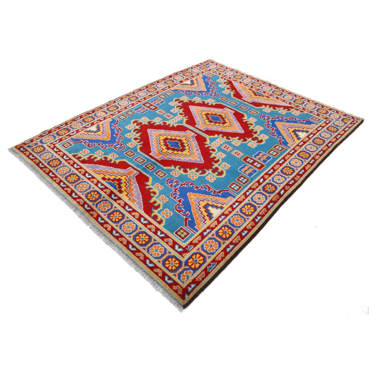 Revival 5x7 Handmade Double Knotted Washable Wool Rug - Colorful