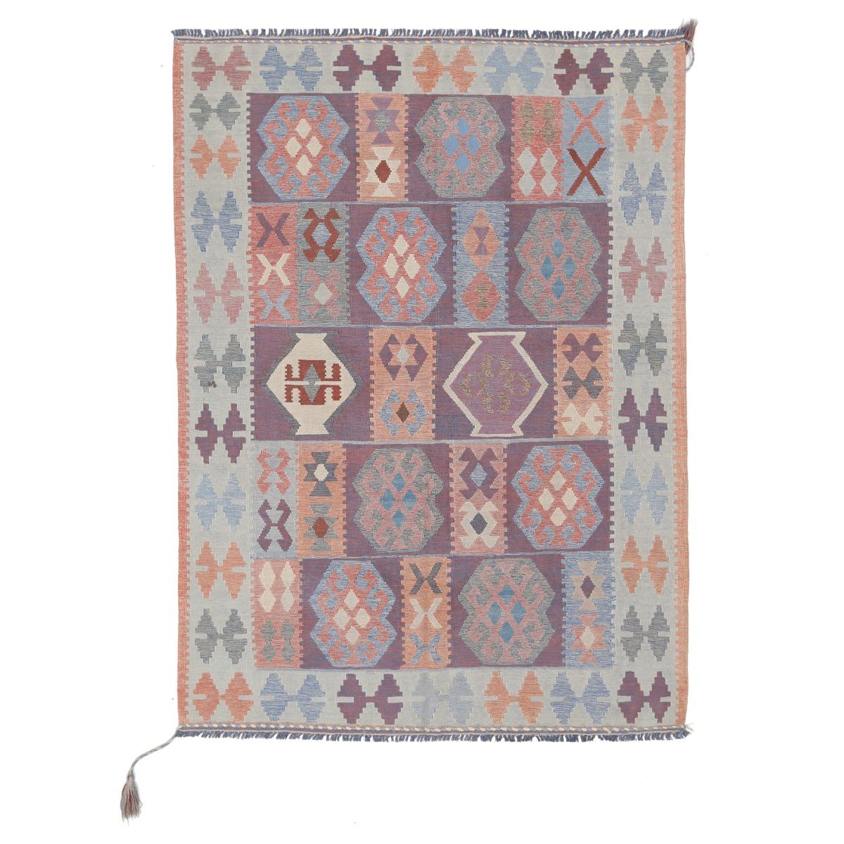 Kafkaas 5x7 Hand Woven Washable Wool Rug - Colorful